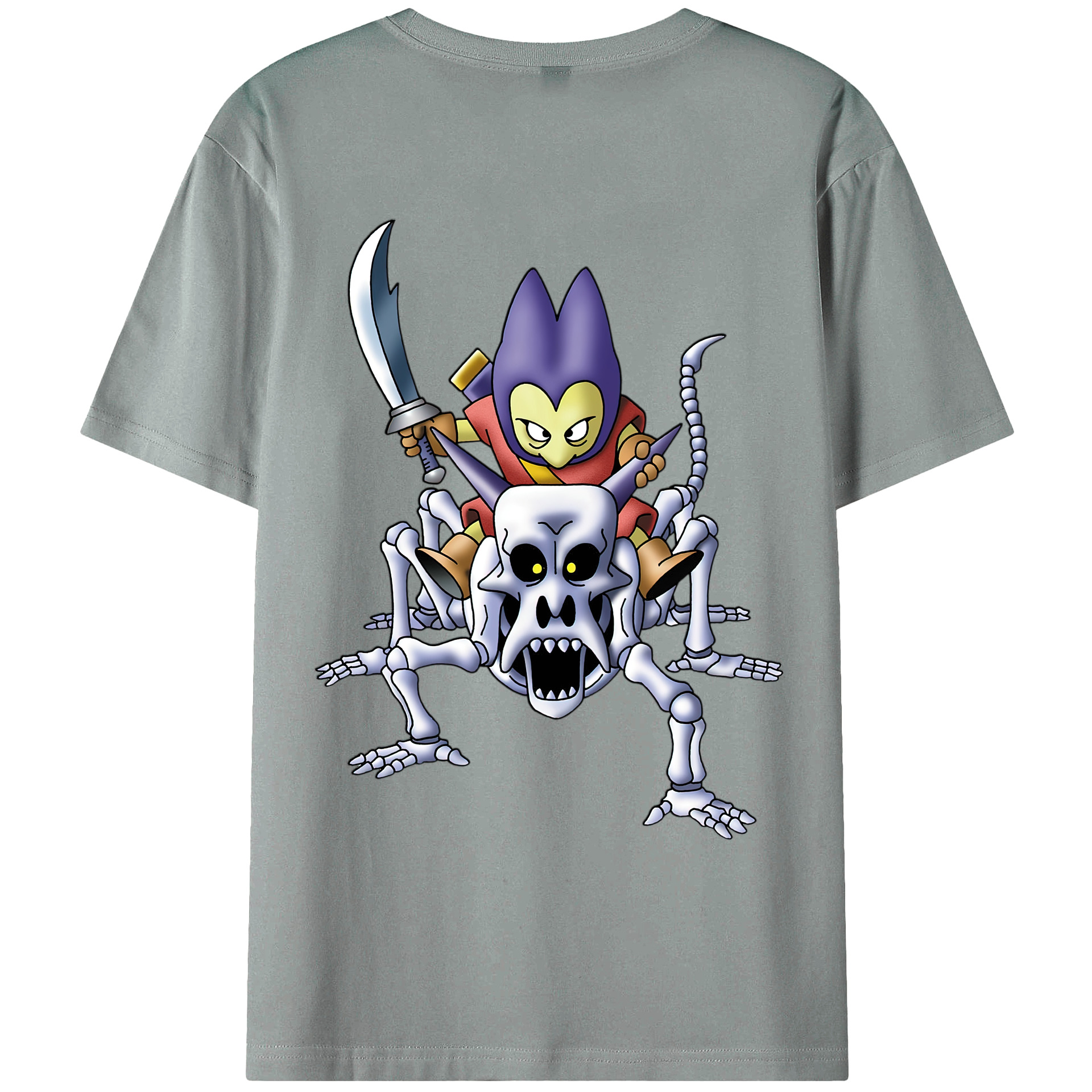 （画像用） ドラゴンクエスト Doragon Kuesuto Dragon Quest 綿100％ メンズ半袖Tシャツ（バックプリント） 通気性